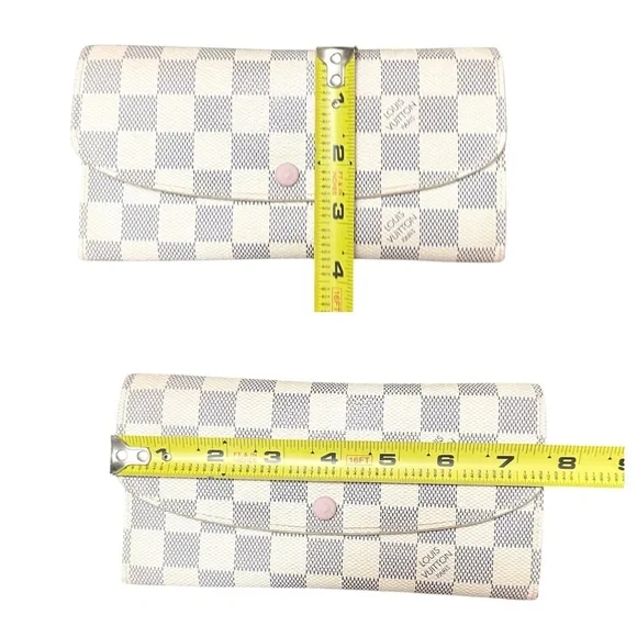 Louis Vuitton Damier Azur Ballerine Pink Leather Emilie Long Wallet - Picture 14 of 15